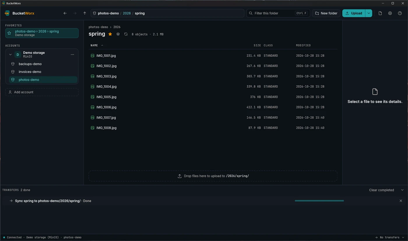 The sidebar with a starred folder listed under Favorites, above the accounts.